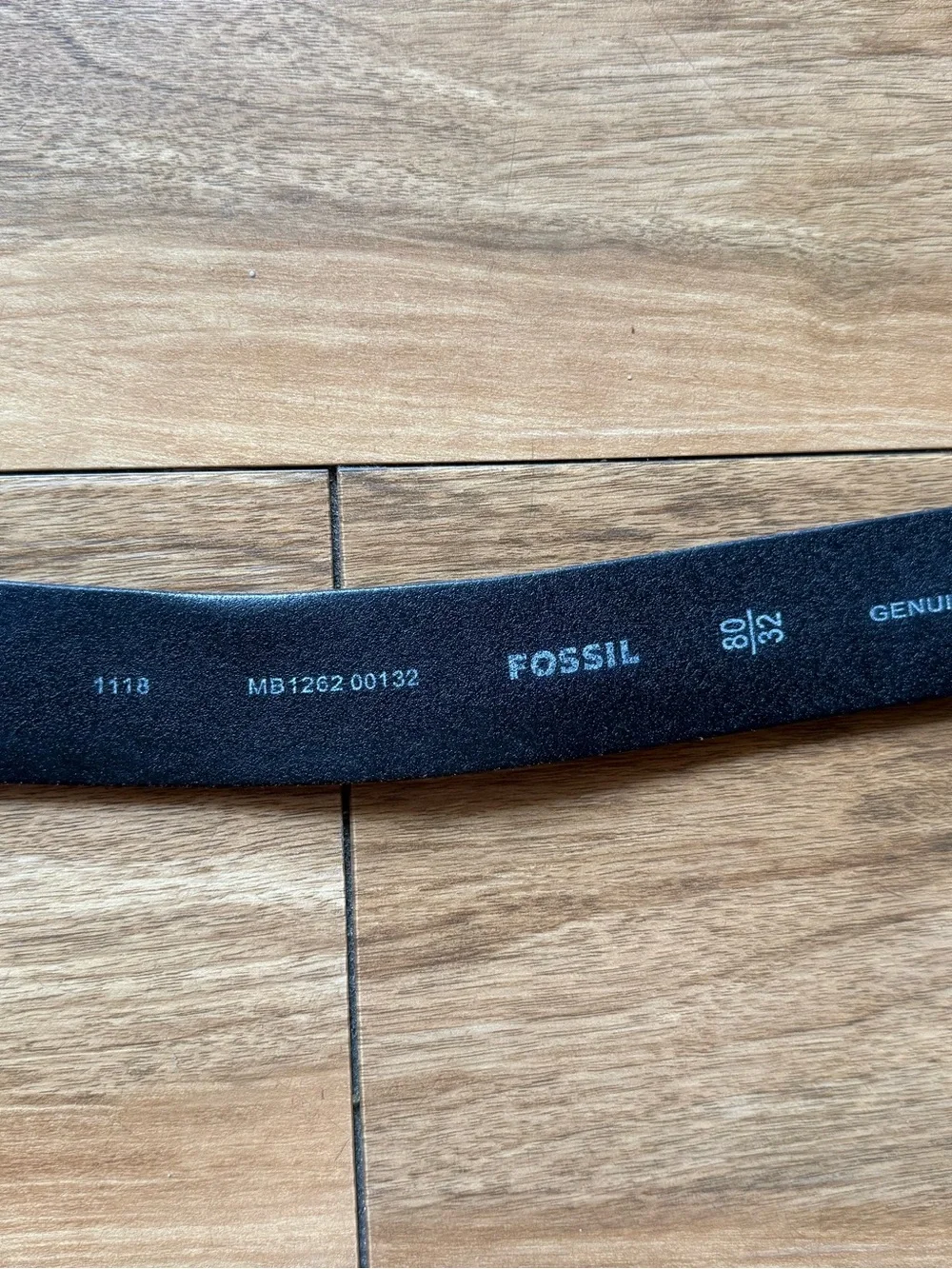 Fossil Genuine Leather Belt Size 32 Dark Brown Gunmetal Buckle